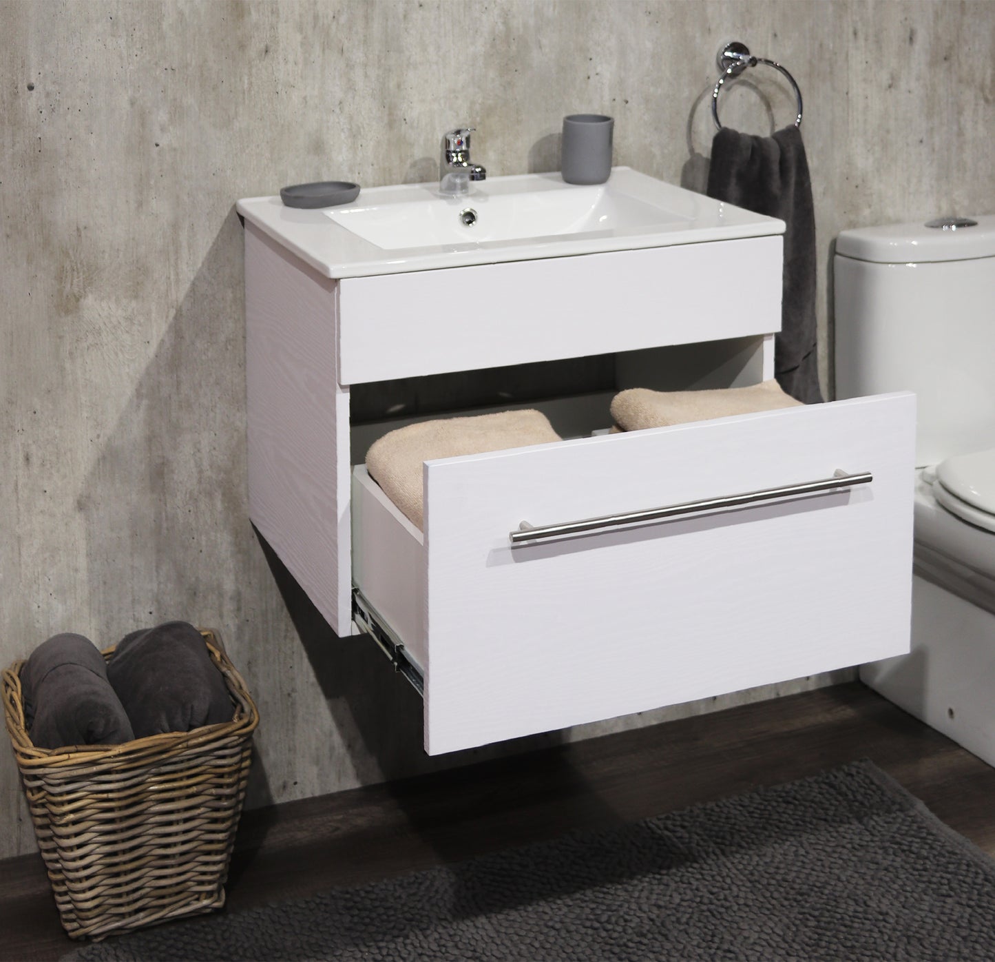 Denver Indy-500 Wall Vanity 1 laai Alpine White DIY