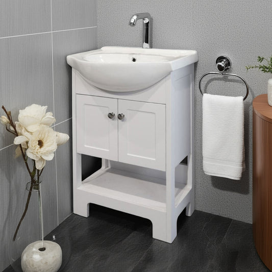 Denver Contemporary Vanity Cabinet 550 2Door White