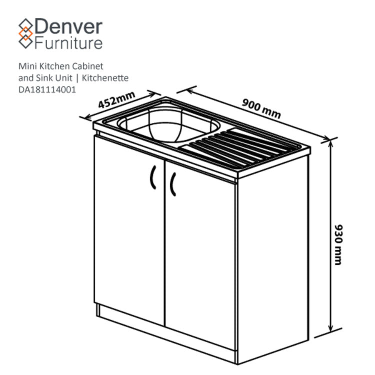 Denver Econo Single Sink Cabinet 900 White