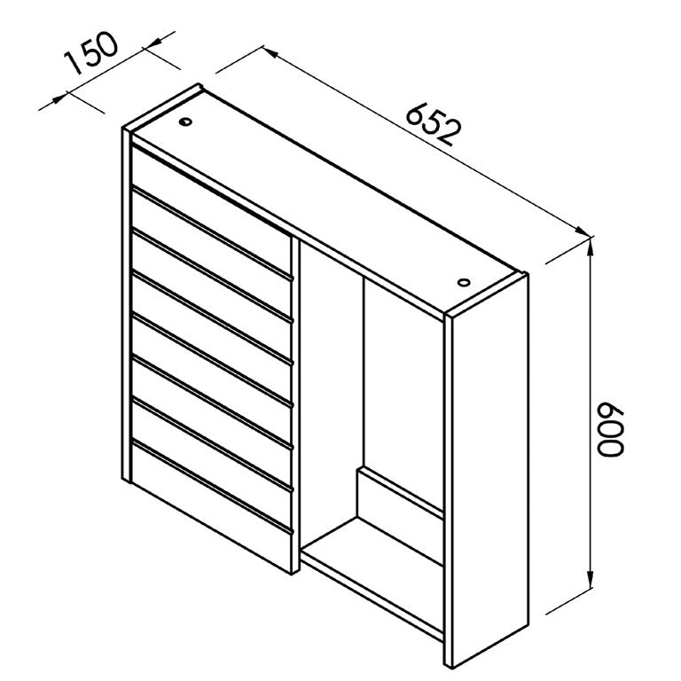 Denver Cabinet Athena Calista 1 Door Mirror White