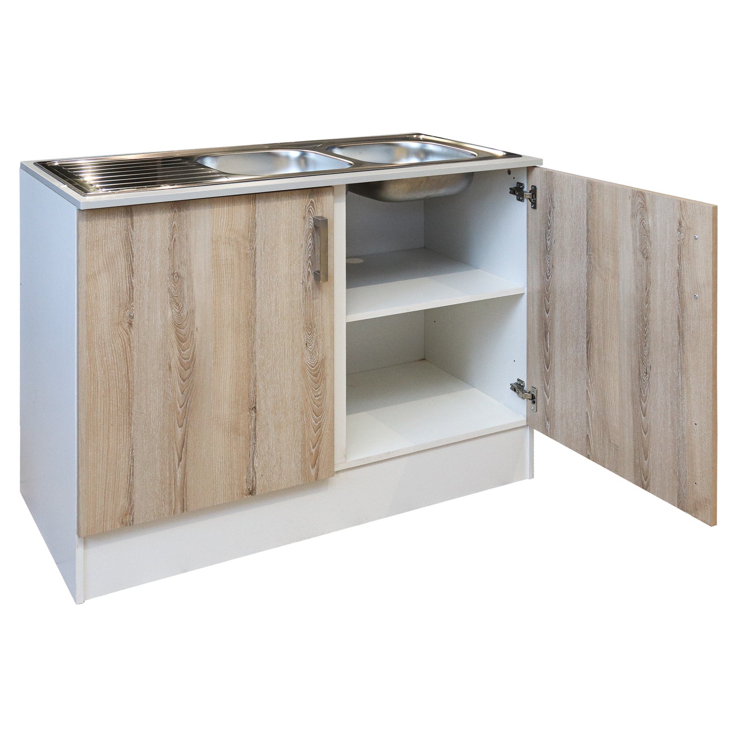 Denver Drop in Double Sink Cabinet 1200 | Washed shale