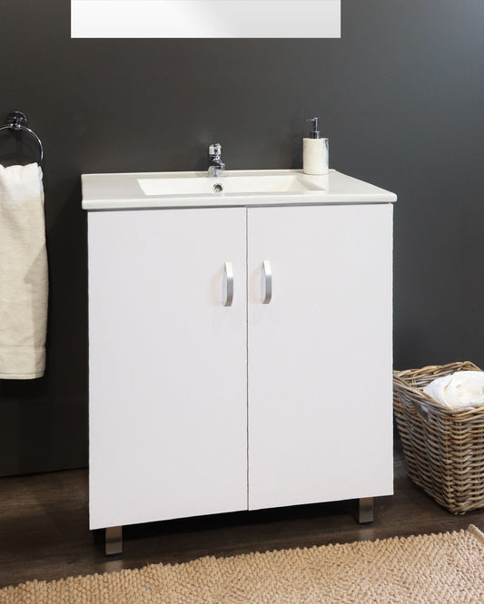 Denver Marlene Floor Vanity 2 Door Cabinet 750 Alpine White