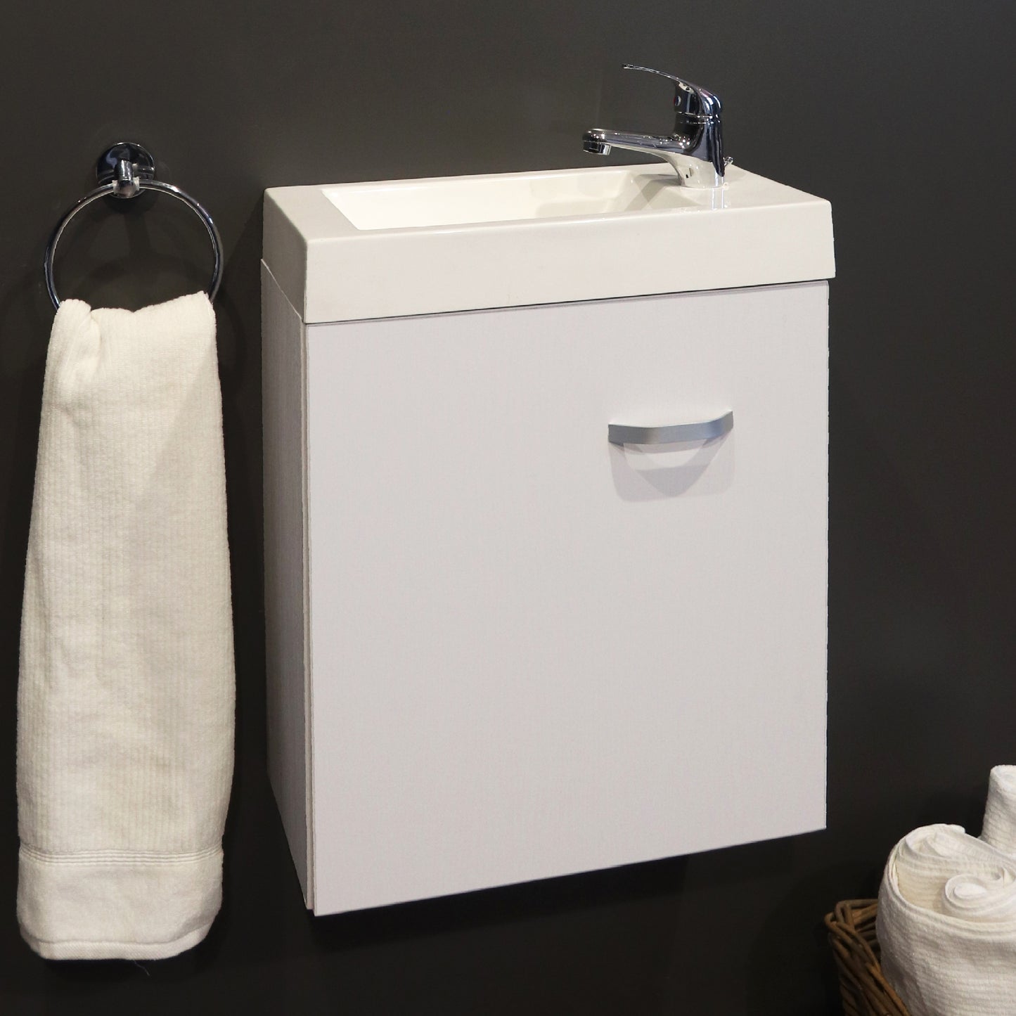 Denver Manchester drywende badkamer wastafel | 1 Deur | 450 | H/Glans Wit