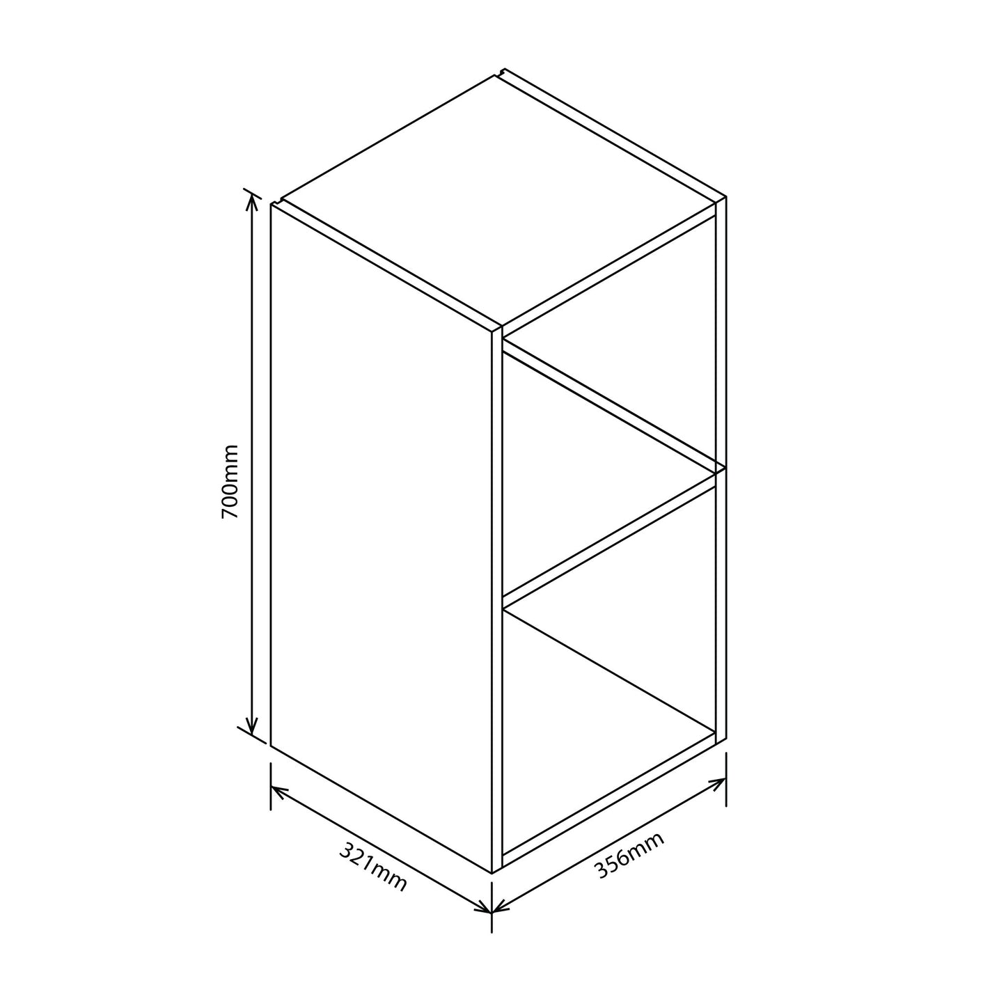 Denver Cube 2 Bokse Grys Effek