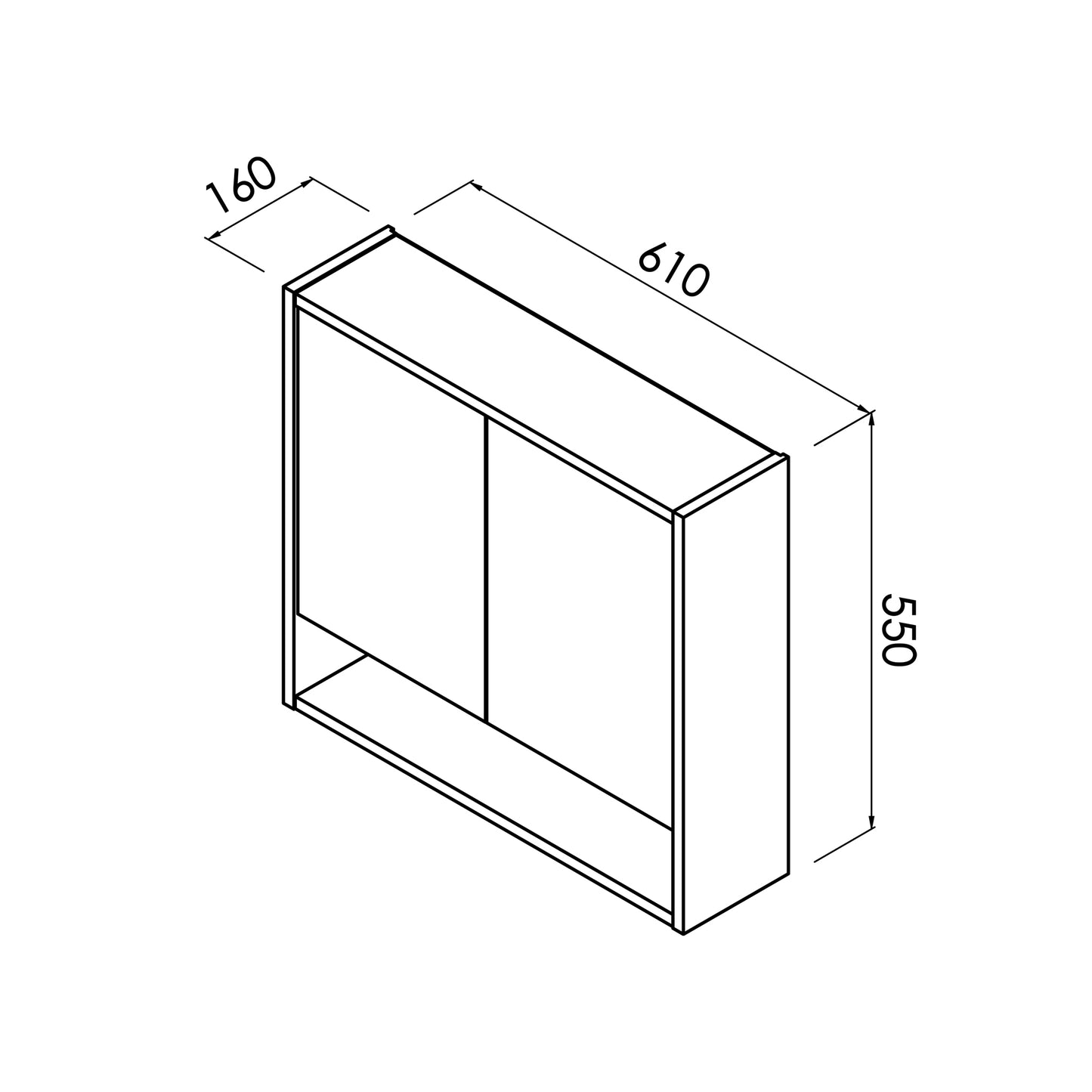 Denver Cabinet Athena Haley 2 Door Mirror White