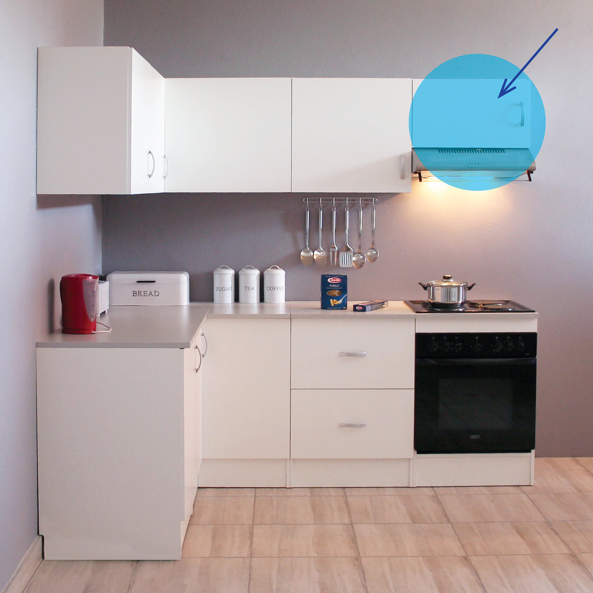 Denver Modular 600 Wall Hob 1 Door White