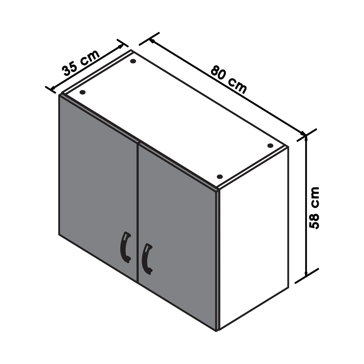 Denver Modular 800 Wall 2 Door White