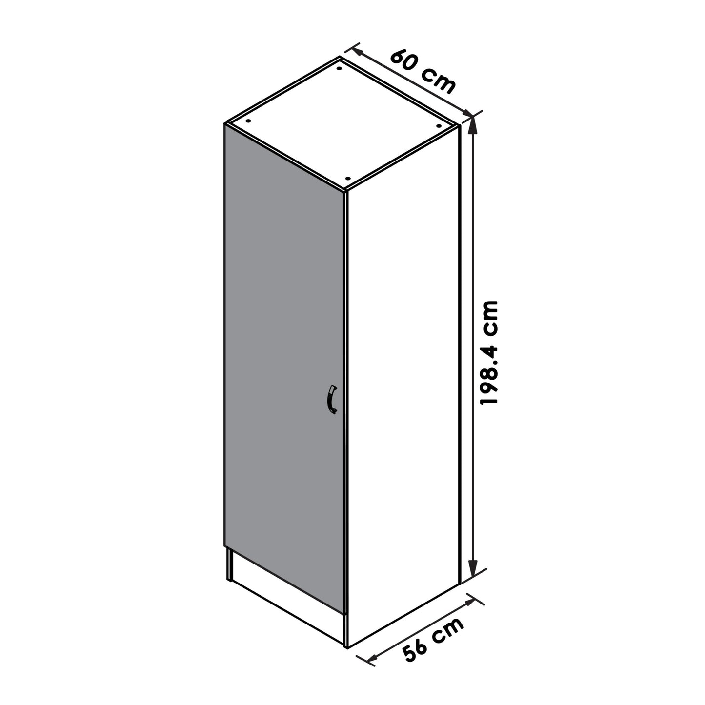 Denver Modular Kitchen Furniture | Tall Pantry Cupboard | Washed Shale
