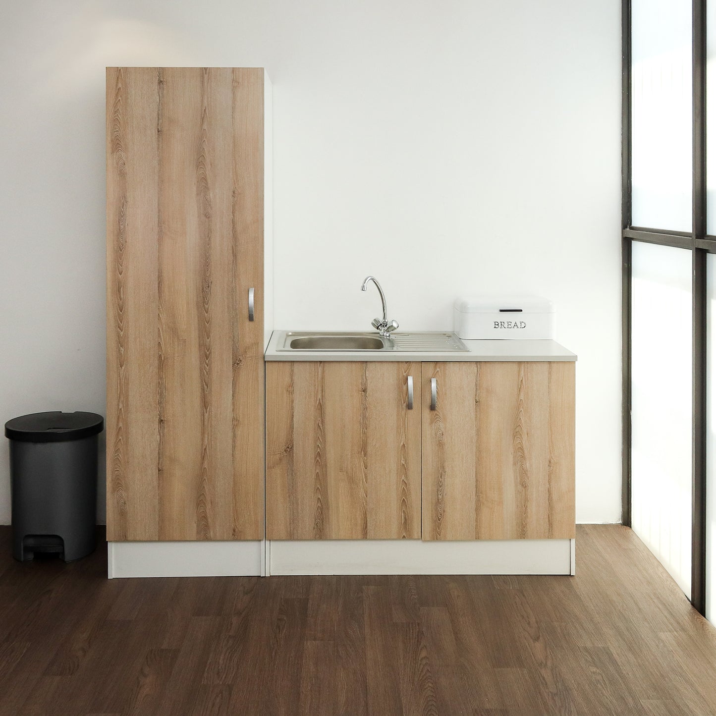 Denver Modular Kitchen Furniture | Tall Pantry Cupboard | Washed Shale