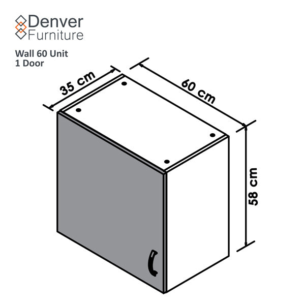 Denver Modular 600 Wall 1 Door White