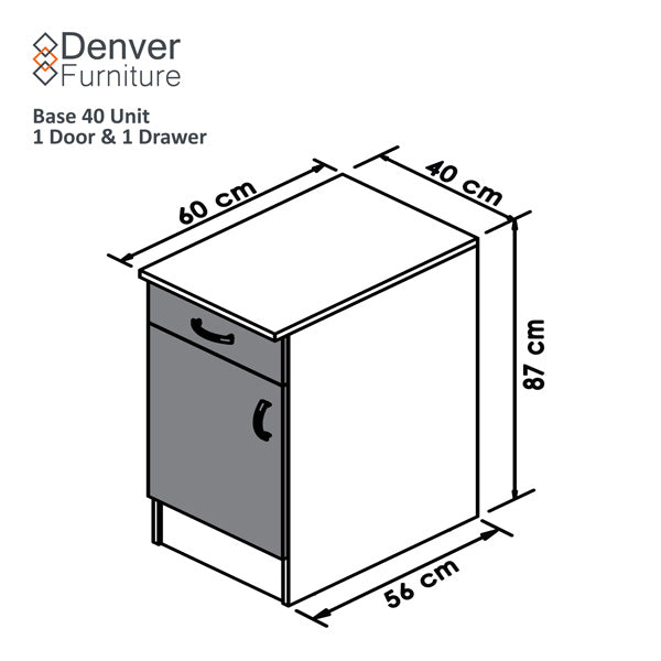 Denver Modular Base 400 1Drw 1Deur Vermont Slate