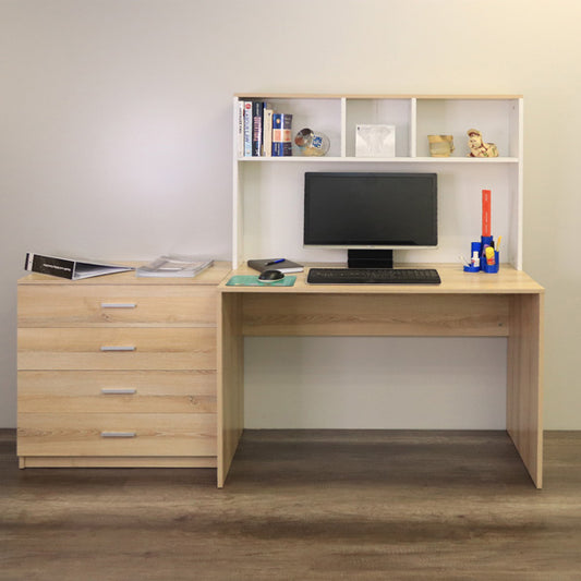 Denver Office Rectangular Desk with storage shelves