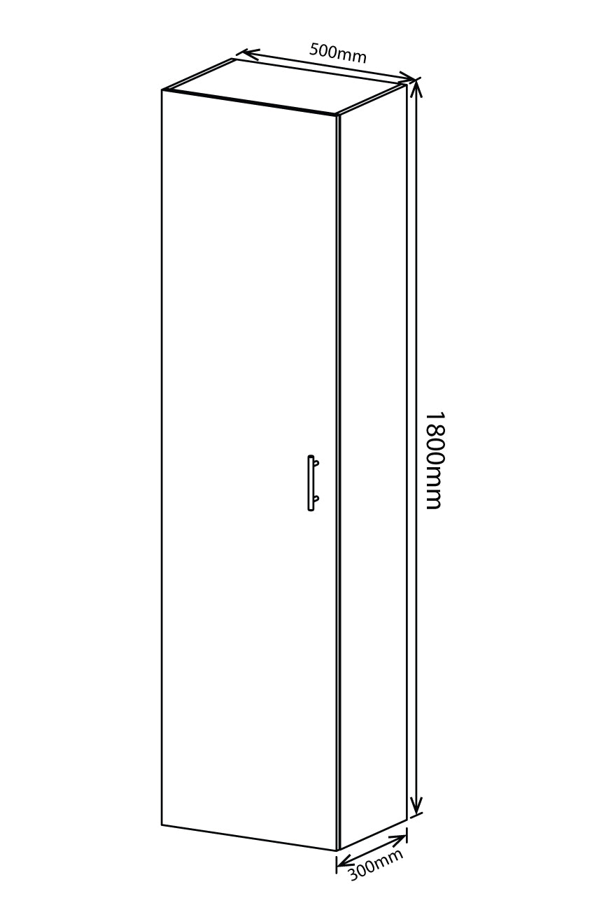 Denver Storage 5 Shelves with Door | White