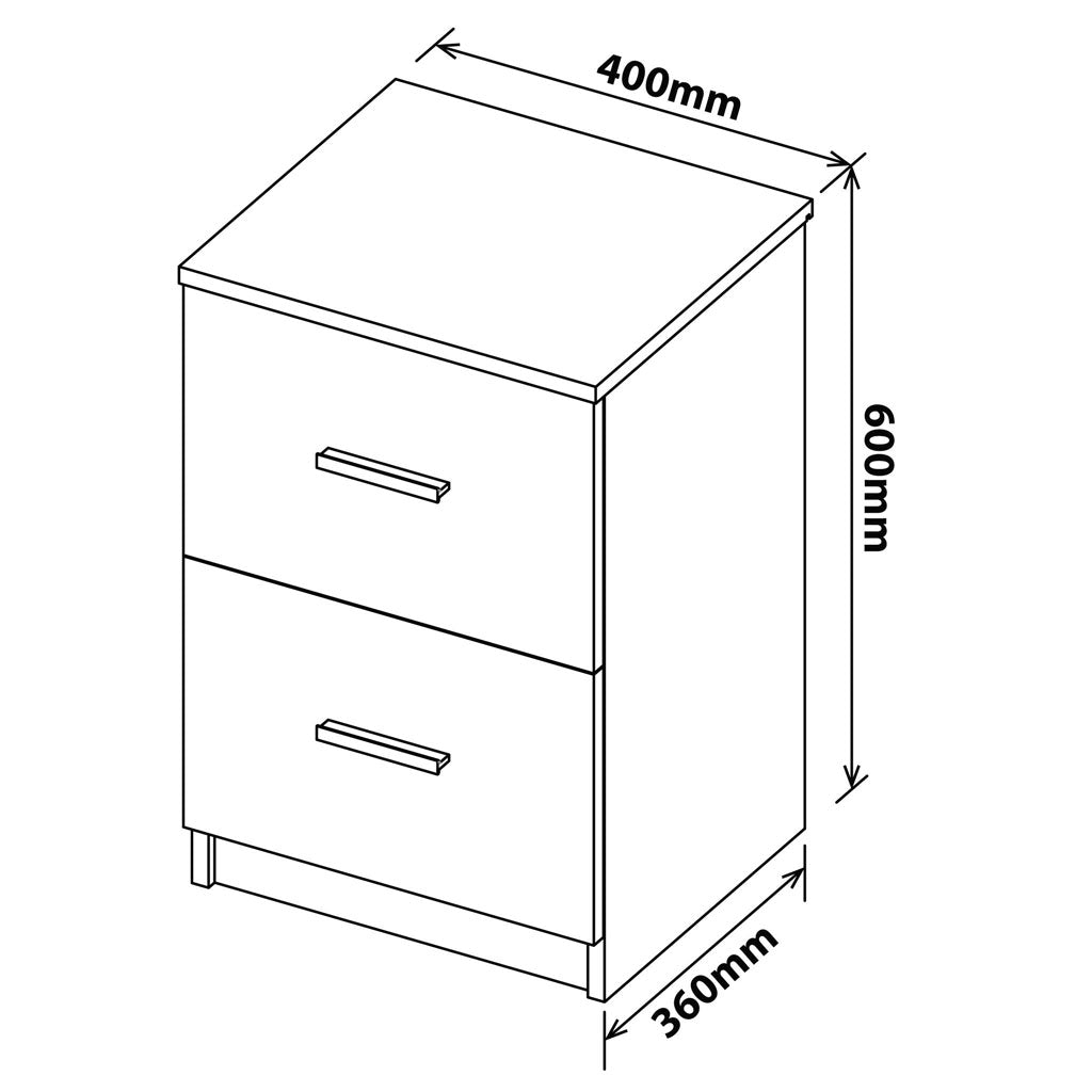 Denver Office Small 2 Drawer Cabinet