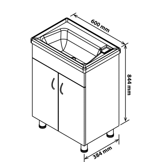 Denver Josie Econo Vanity 2 Door Cabinet 600 White