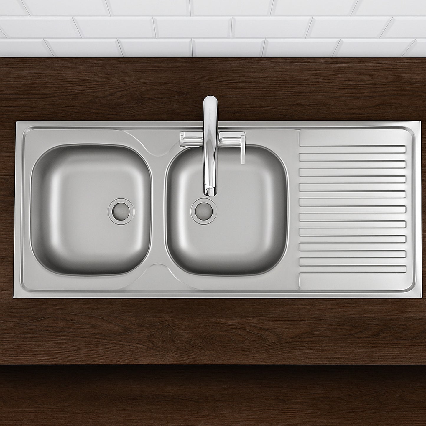 Vlekvrye staal sit op wasbak 50X120 (dubbel)