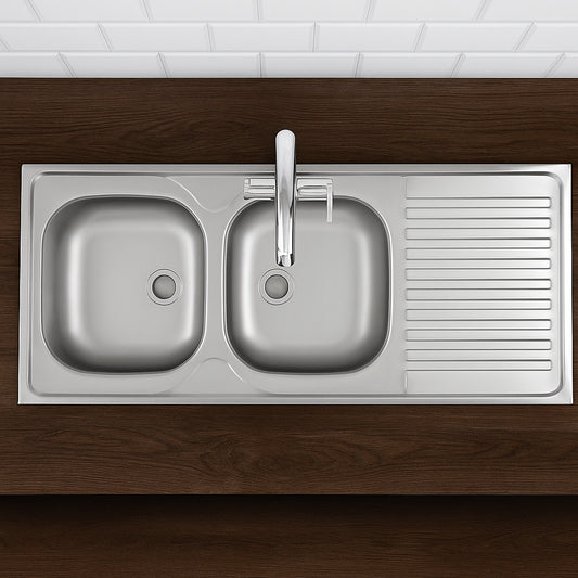 Vlekvrye staal sit op wasbak 50X120 (dubbel)