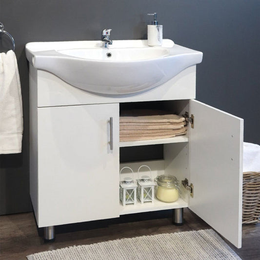 Denver Tiffany Vanity 2 Door Cabinet 750 White