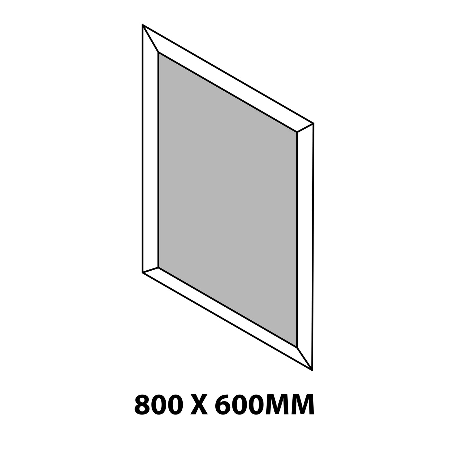 Mirror Clear Frame 800X600mm 25mm Bevel-Sandblasted Accent