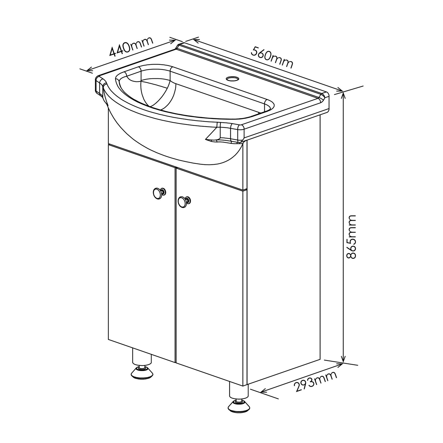 Denver Arizona Floor Standing | 2 Door | 550 | Alpine White