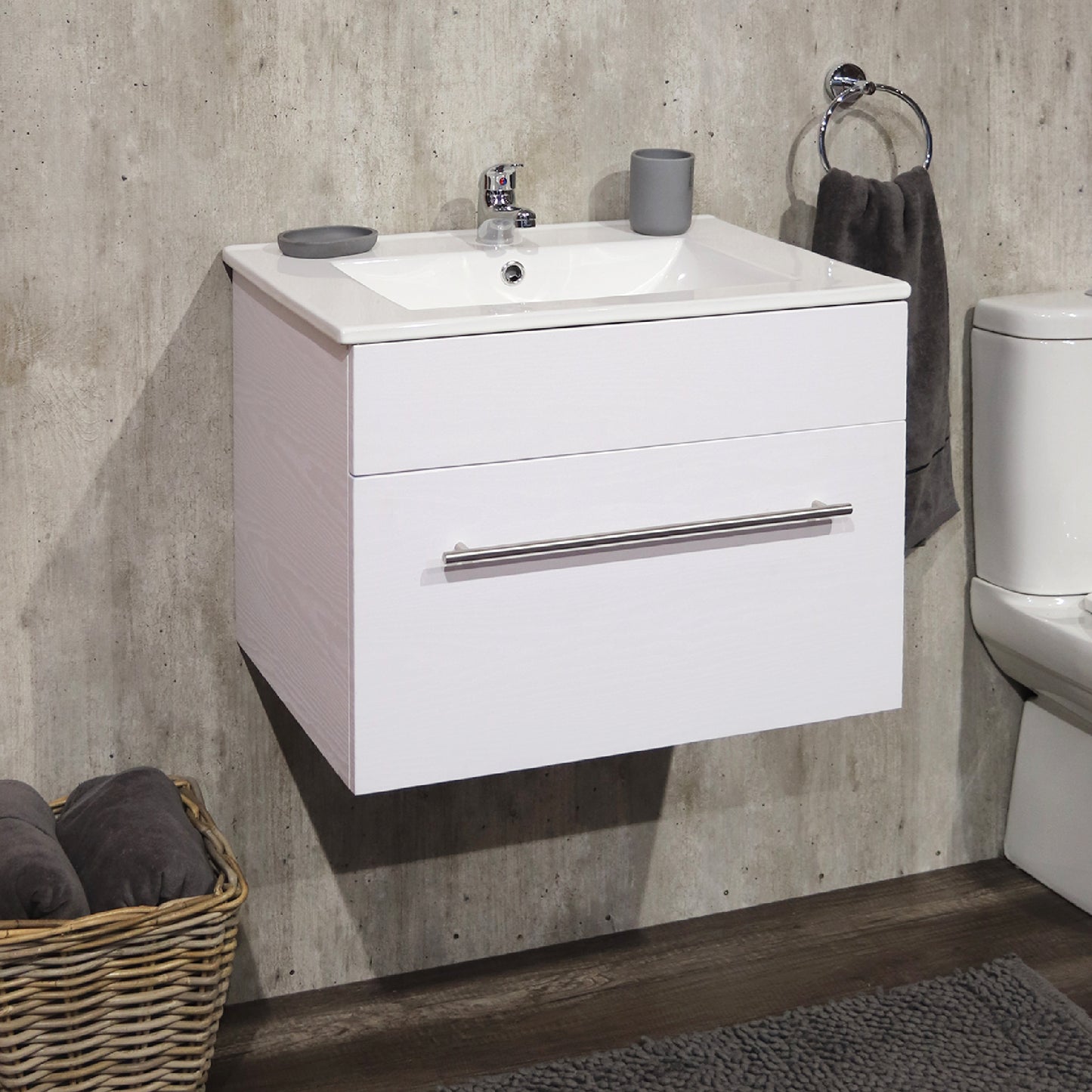 Denver Indy-500 Wall Vanity 1 laai Alpine White DIY