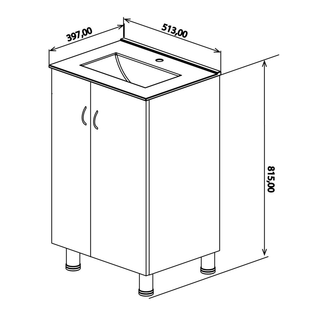 Denver Jessy Vanity Cabinet 500mm Shale