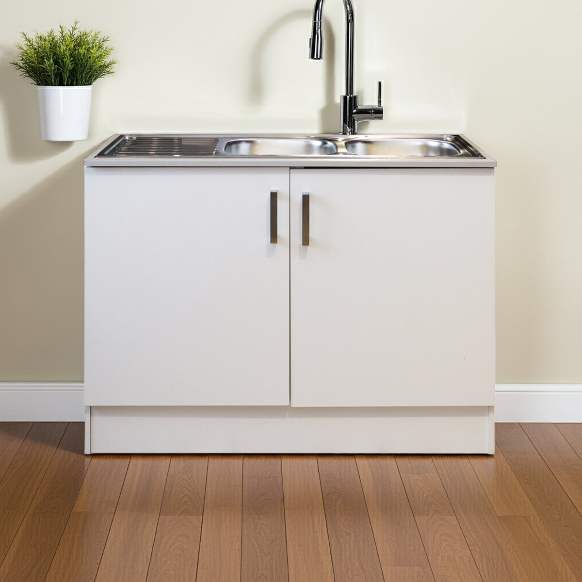Denver Drop in Double Sink Cabinet 1200 | White