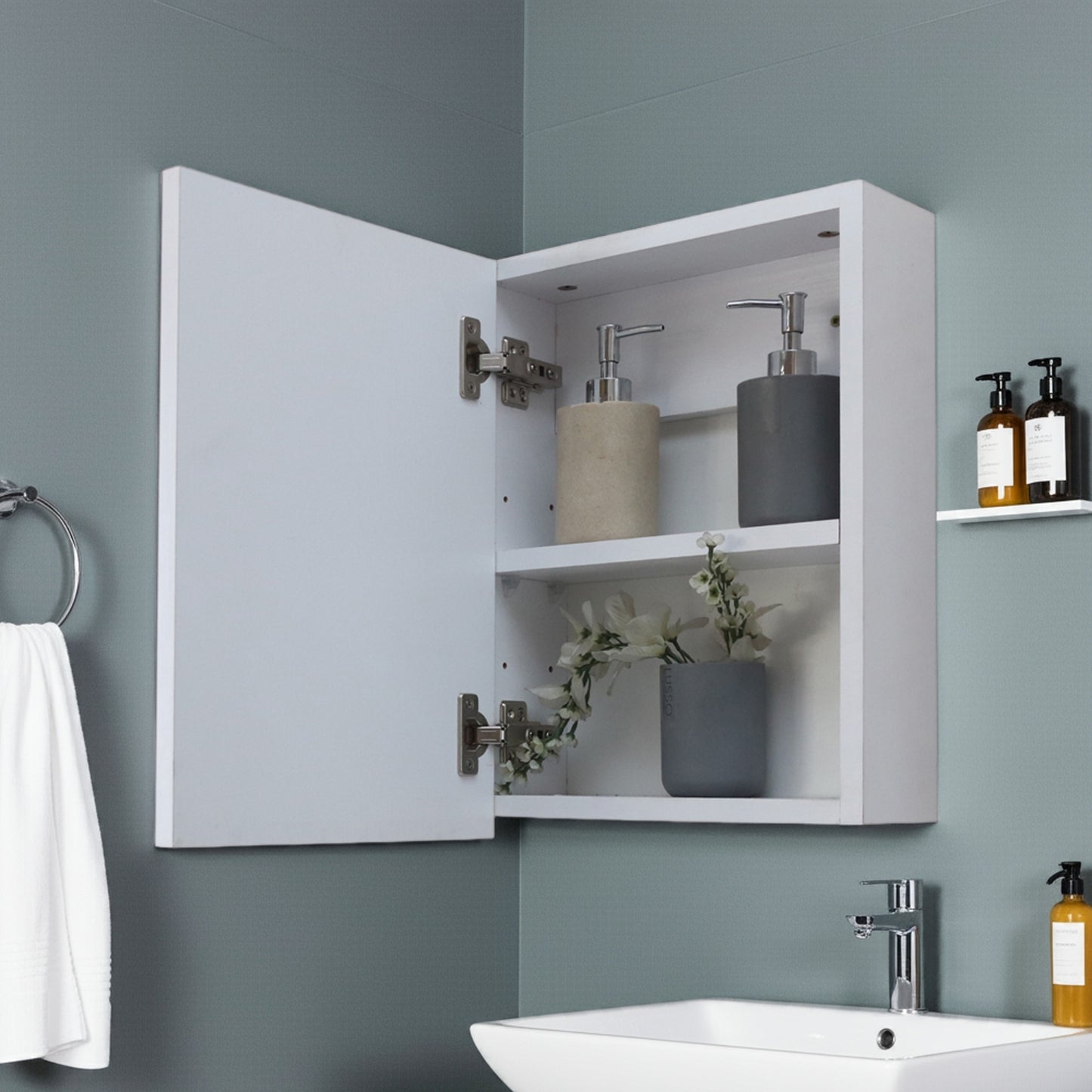 Denver Tiffany Medicine Cabinet Single Door | White
