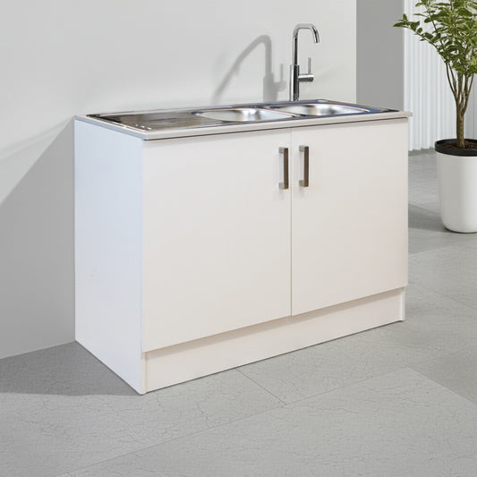 Denver Drop in Double Sink Cabinet 1200 | White