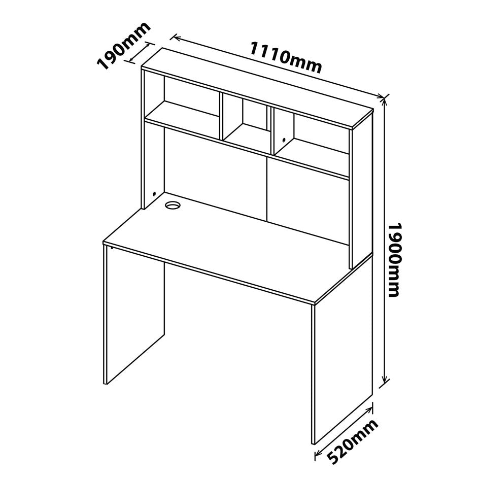 Denver Office Rectangular Desk with storage shelves