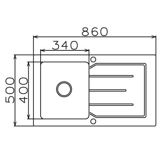 Parker Stainless Kitchen Sink | AS84 Glass White Stainless Steel Sink 860 x 500mm | Drop In