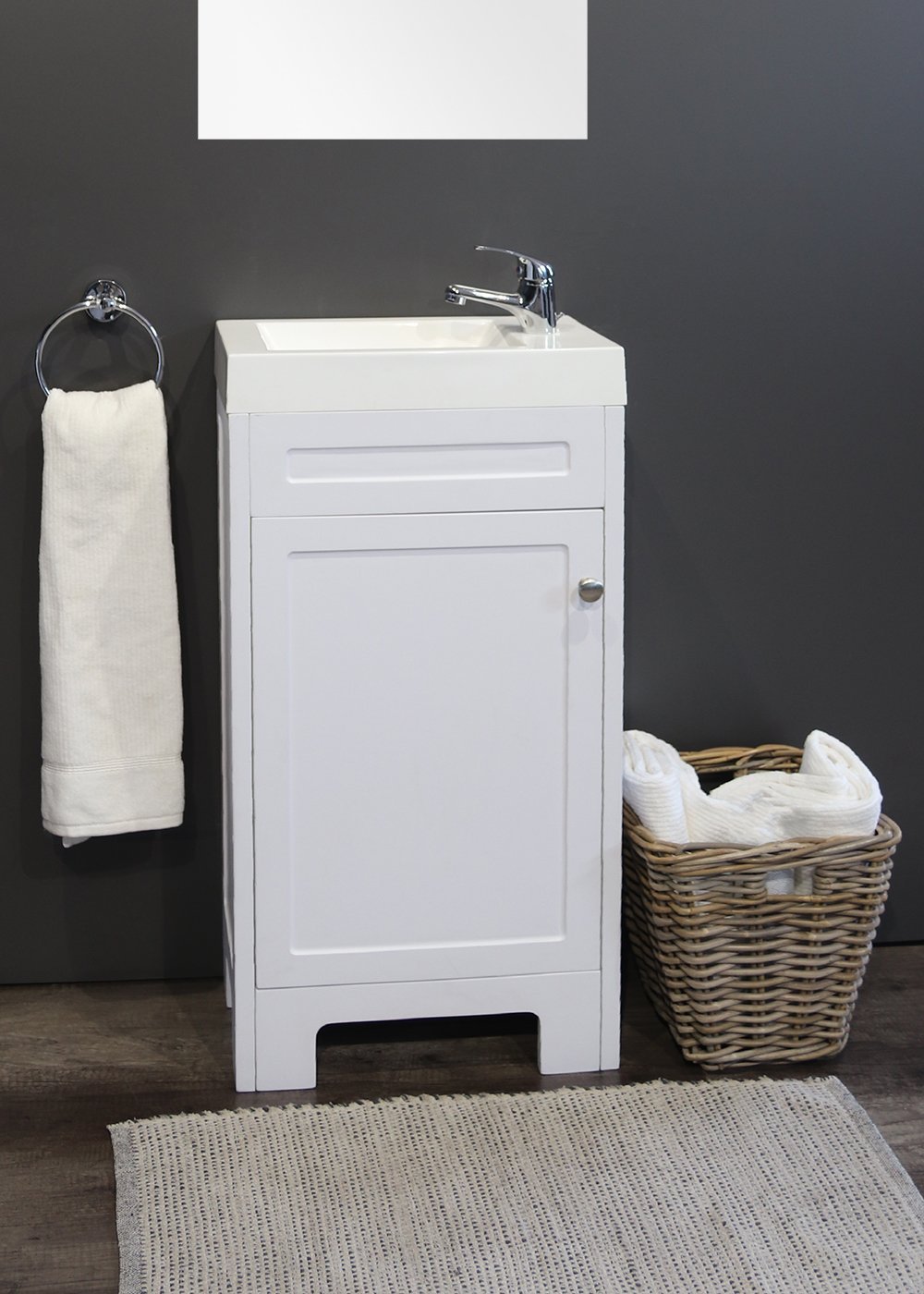 Denver Contemporary Vanity Cabinet 450 1Door White