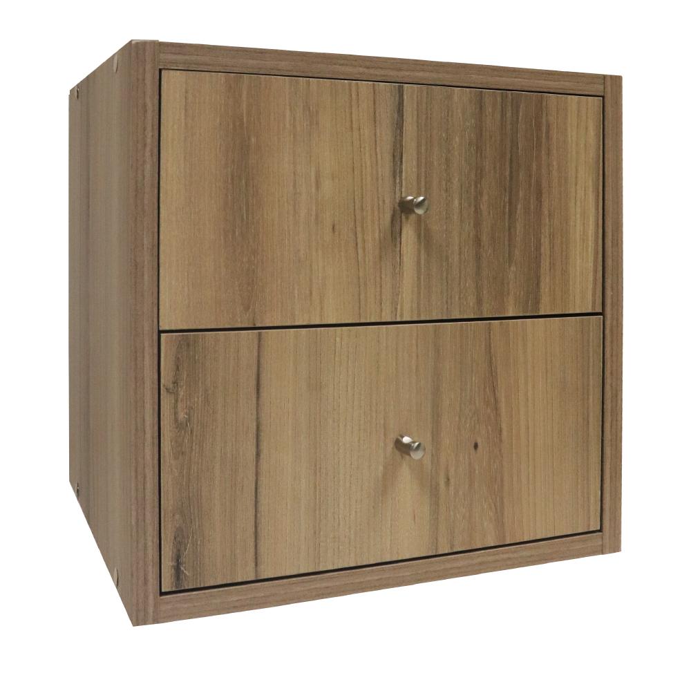 Denver Cube 2 Drawers Set - Oak Effect - Denver Furniture - Pennyware Distributors
