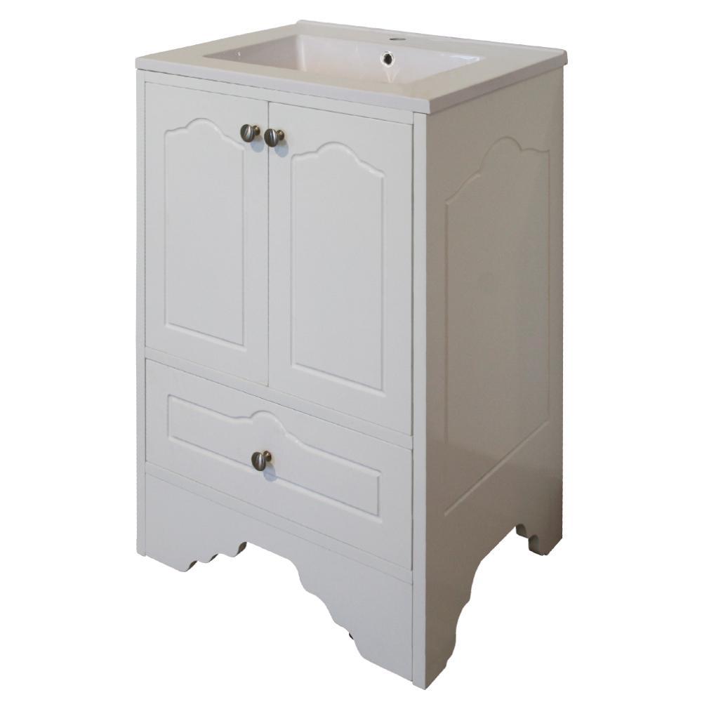 Denver Victorian Vanity Cabinet 600mm White