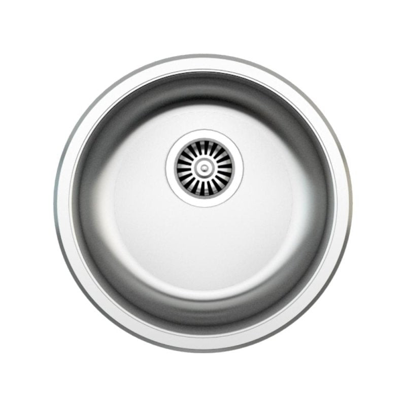 Parker Stainless Kitchen Sink | AS68 Linen Stainless Steel Sink Round 435Mm | Drop In - Parker - Pennyware Distributors