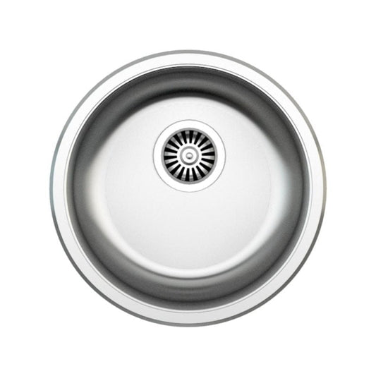 Parker Stainless Kitchen Sink | AS68 Linen Stainless Steel Sink Round 435Mm | Drop In - Parker - Pennyware Distributors