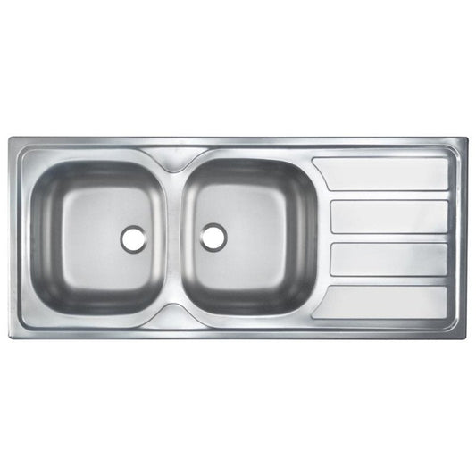Stainless Steel Sink 50*116 Double Bowl Drop In - Parker - Pennyware Distributors
