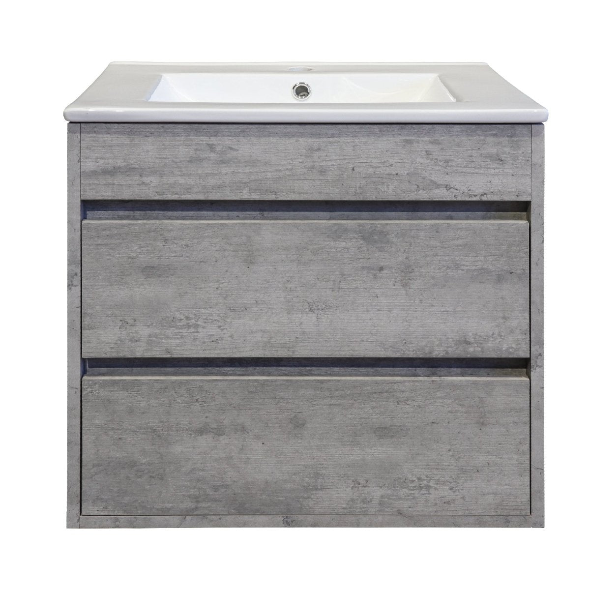 Stylo Deluxe | Double Drawer Floating Bathroom Vanity Cabinet | Natural Concrete