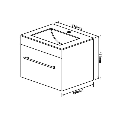 Denver Marlene 600 Wall Mount 1 Drawer - Laracina