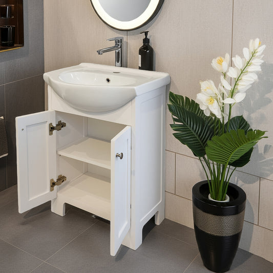 Valenti contemporary vanity 550 Ceramic Belly Basin | Matt White