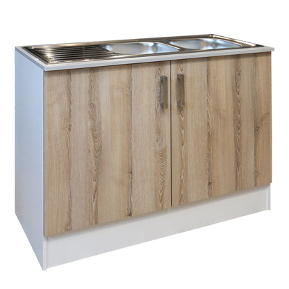 Denver Drop in Double Sink Cabinet 1200 | Washed shale