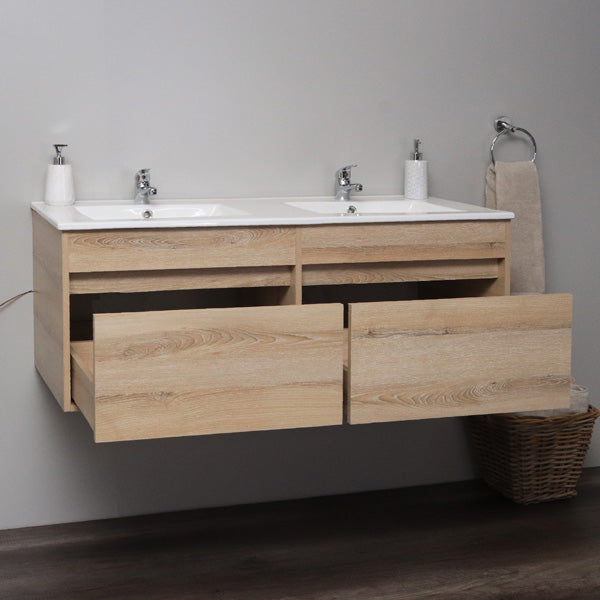 Stylo Deluxe Floating Vanity  | 2 Drawer | 1200 | Washed Shale