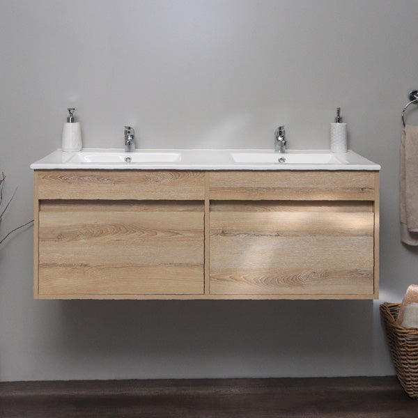 Stylo Deluxe Floating Vanity  | 2 Drawer | 1200 | Washed Shale
