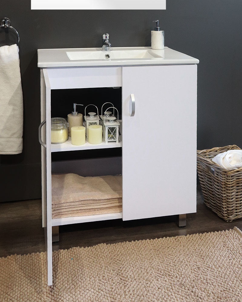 Denver Marlene Floor Vanity 2 Door Cabinet 750 Alpine White