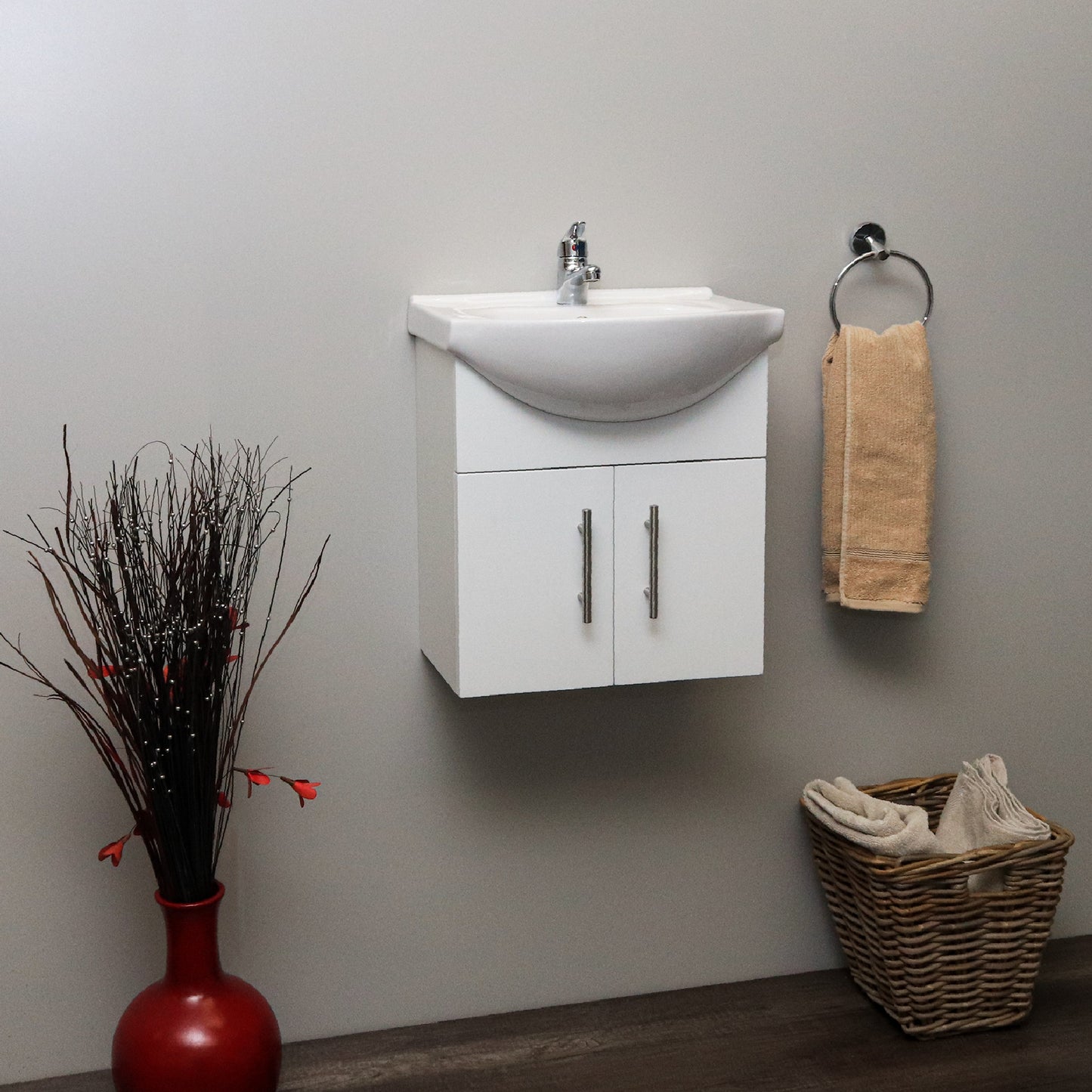 Denver Tiffany Vanity Wall Hung 2 Door Cabinet 550 White