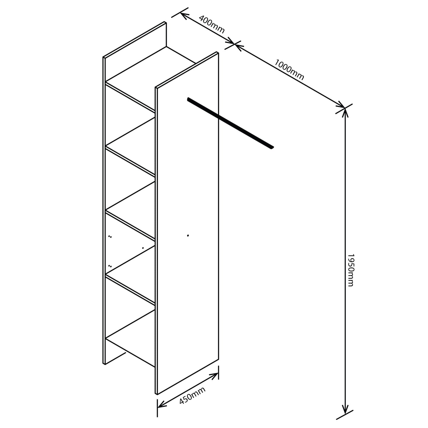 Denver SpaceCo | Basic Open Shelf Wardrobe | Chobe