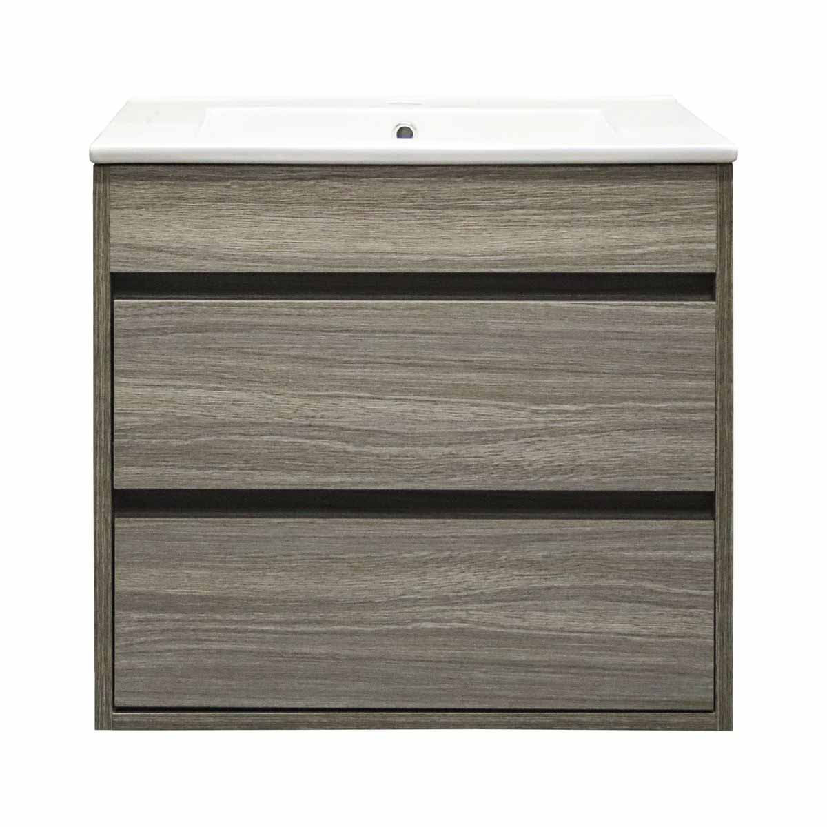 Denver Deluxe Vanity Wall Mount 2 Drawer Cascade Melamine Assembled