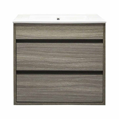Denver Deluxe Vanity Wall Mount 2 Drawer Cascade Melamine Assembled