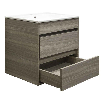 Denver Deluxe Vanity Wall Mount 2 Drawer Cascade Melamine Assembled
