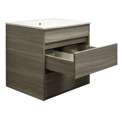 Denver Deluxe Vanity Wall Mount 2 Drawer Cascade Melamine Assembled